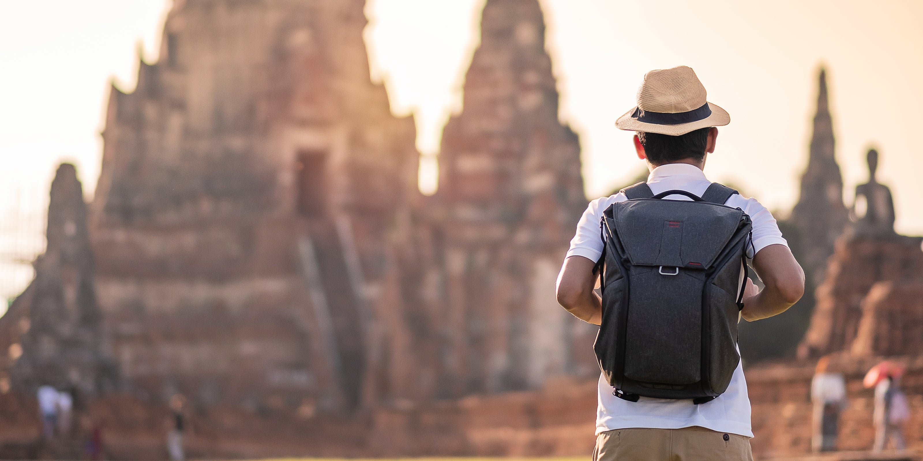 Travel Backpack - Man Traveling in Ayutthaya Thailand