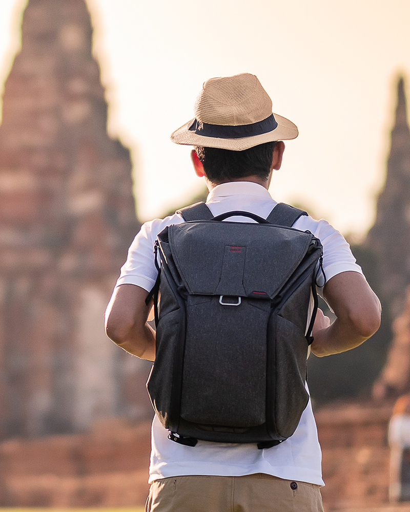 Travel Backpack - Man Traveling in Ayutthaya Thailand